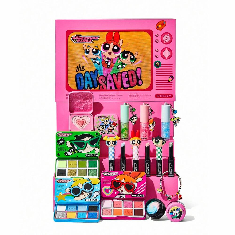 The Powerpuff Girls X SheGlam Makeup Set Complete Collection 11 Piece + Bracelet
